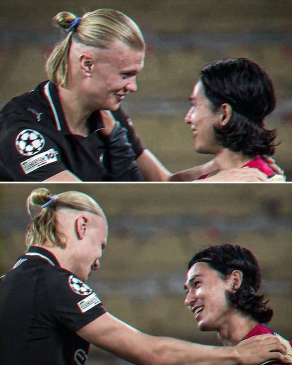 老队友还好吗？哈兰德、南野拓实拥抱寒暄